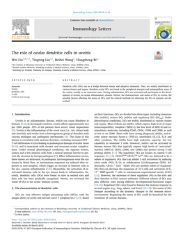 The Role of Ocular Dendritic Cells in Uveitis