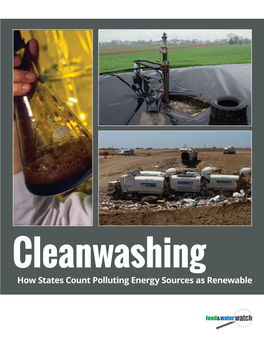 How States Count Polluting Energy Sources As Renewable (Food & Water Watch Study)