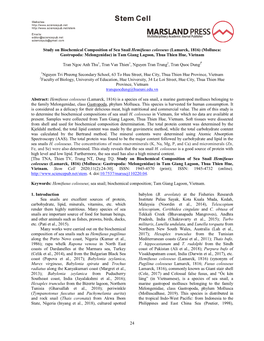 24 Study on Biochemical Composition of Sea Snail Hemifusus Colosseus