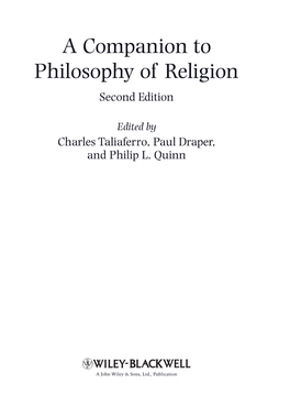 A Companion to Philosophy of Religion Second Edition