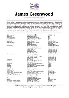James Greenwood CV.Pdf