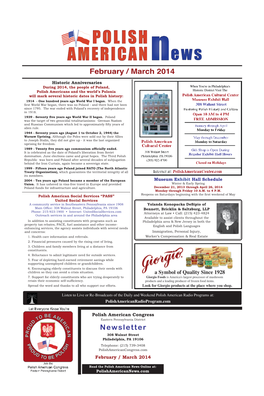 February / March 2014 Newsletter