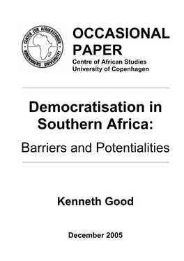 Democratisation in Southern Africa