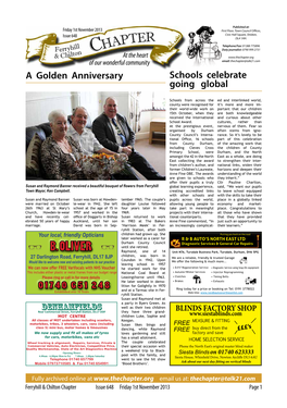 Chapter.Org of Our Wonderful Community Email: Thechapter@Talk21.Com a Golden Anniversary Schools Celebrate Going Global