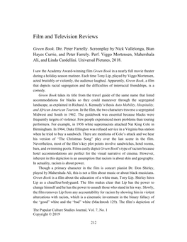 Film and Television Reviews Section