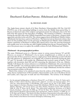Deerhurst's Earliest Patrons: Æthelmund and Æthelric