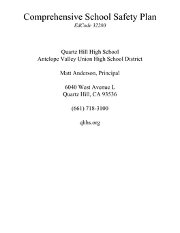 Quartz Hill High School Antelope Valley Union High School District