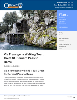 Via Francigena Walking Tour: Great St