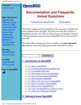 Openbsd Frequently Asked Questions