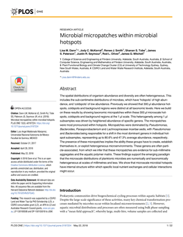 Microbial Micropatches Within Microbial Hotspots