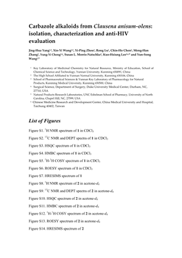 Carbazole Alkaloids from Clausena Anisum-Olens: Isolation, Characterization and Anti-HIV Evaluation