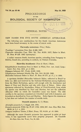 Proceedings of the Biological Society of Washington