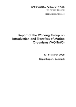 Wgitmo Report 2008 Ices Advisory Committee