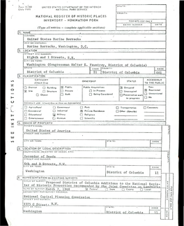 Marine Barracks Historic District Nomination (1972)