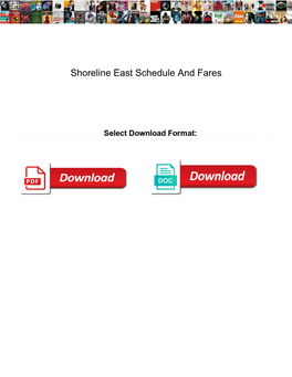 Shoreline East Schedule and Fares