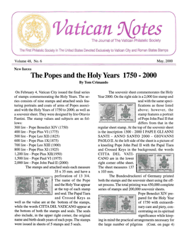 Vatican Notes Nor the Vatican Philatelic Society Can Be on the Dues Envelope
