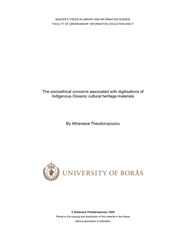 The Socioethical Concerns Associated with Digitisations of Indigenous Oceanic Cultural Heritage Materials by Athanasia Theodorop