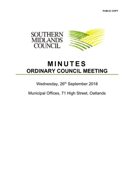 Minutes Ordinary Council Meeting