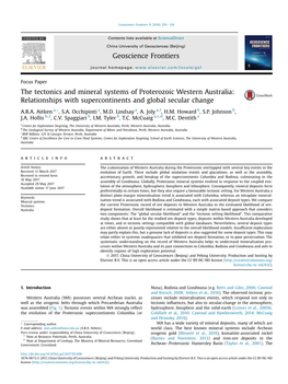 The Tectonics and Mineral Systems of Proterozoic Western Australia: Relationships with Supercontinents and Global Secular Change