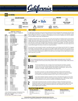 Cal Baseball Schedule Need to Know Vs Golden