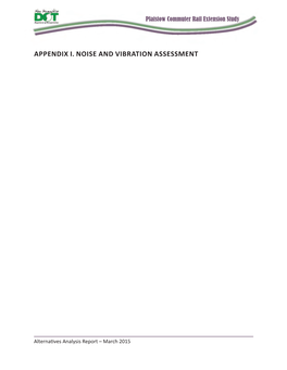 Appendix I. Noise and Vibration Assessment