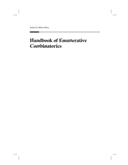 Handbook of Enumerative Combinatorics 1
