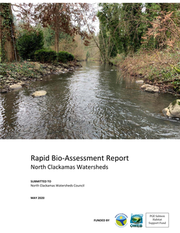 Rapid Bio-Assessment Report North Clackamas Watersheds