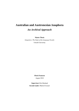 Australian and Austronesian Anaphora an Archival Approach