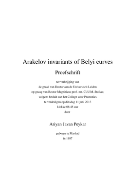 Arakelov Invariants of Belyi Curves Proefschrift