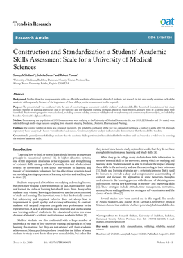 Construction and Standardization a Students' Academic Skills