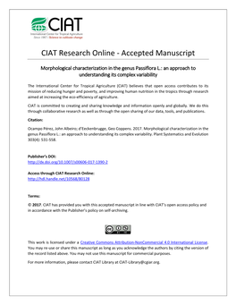 CIAT Research Online - Accepted Manuscript