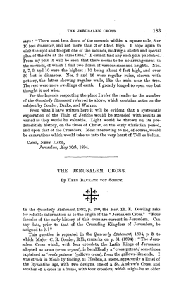 THE JERUSALEM CROSS. 183 Says : 