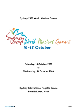 Sydney 2009 World Masters Games