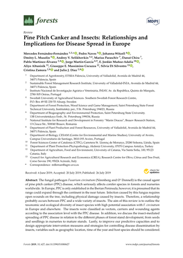 Pine Pitch Canker and Insects: Relationships and Implications for Disease Spread in Europe