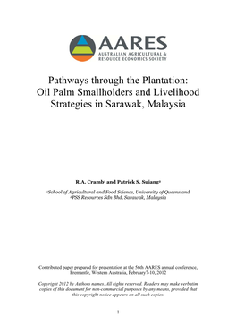Oil Palm Smallholders and Livelihood Strategies in Sarawak, Malaysia
