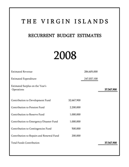 2008 Budget Estimates