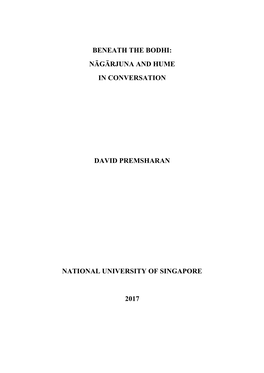 Beneath the Bodhi: Nāgārjuna and Hume in Conversation