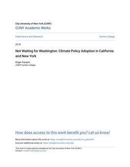 Climate Policy Adoption in California and New York