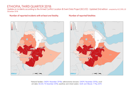 Ethiopia, Third Quarter 2018: Update on Incidents According to the Armed Conflict Location & Event Data Project