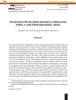 A Case from Dhulikhel, Nepal