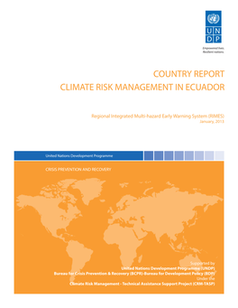 Country Report Climate Risk Management in Ecuador