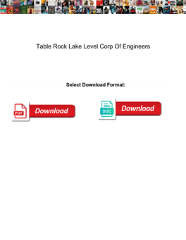 Table Rock Lake Level Corp of Engineers