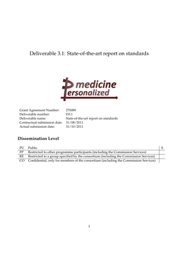 Deliverable 3.1: State-Of-The-Art Report on Standards