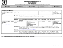 Schedule of Proposed Action (SOPA) 04/01/2021 to 06/30/2021 Tonto National Forest This Report Contains the Best Available Information at the Time of Publication