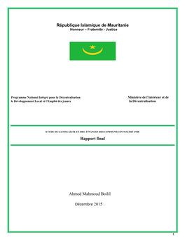 Rapport Fiscal Et Finances Locales