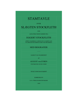 Stamtavle Over Alægten Stockfleth