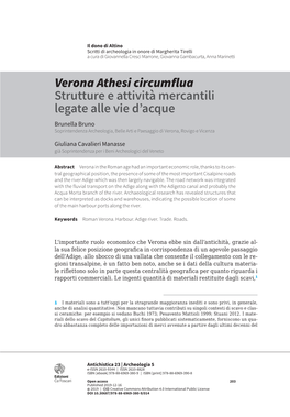 Verona Athesi Circumflua Strutture E Attività Mercantili Legate Alle Vie D'acque