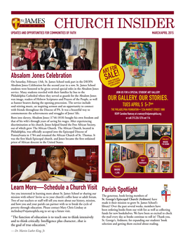 Church Insider Updates and Opportunities for Communities of Faith March/April 2015