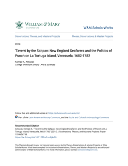 New England Seafarers and the Politics of Punch on La Tortuga Island, Venezuela, 1682-1782