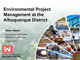 Environmental Project Management at the Albuquerque District